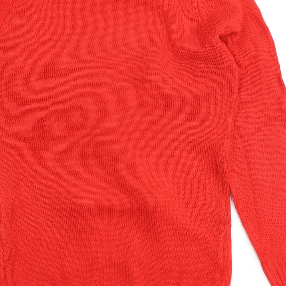 Christmas Workshop Womens Red Round Neck Polyester Pullover Jumper Size M - Christmas Reindeer's,