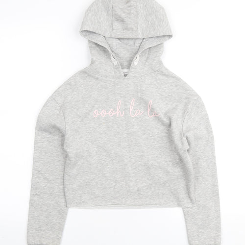 Miss Evie Girls Grey Cotton Pullover Hoodie Size 9-10 Years Pullover - oooh la la