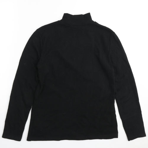 Zara Womens Black High Neck Polyester Pullover Jumper Size M