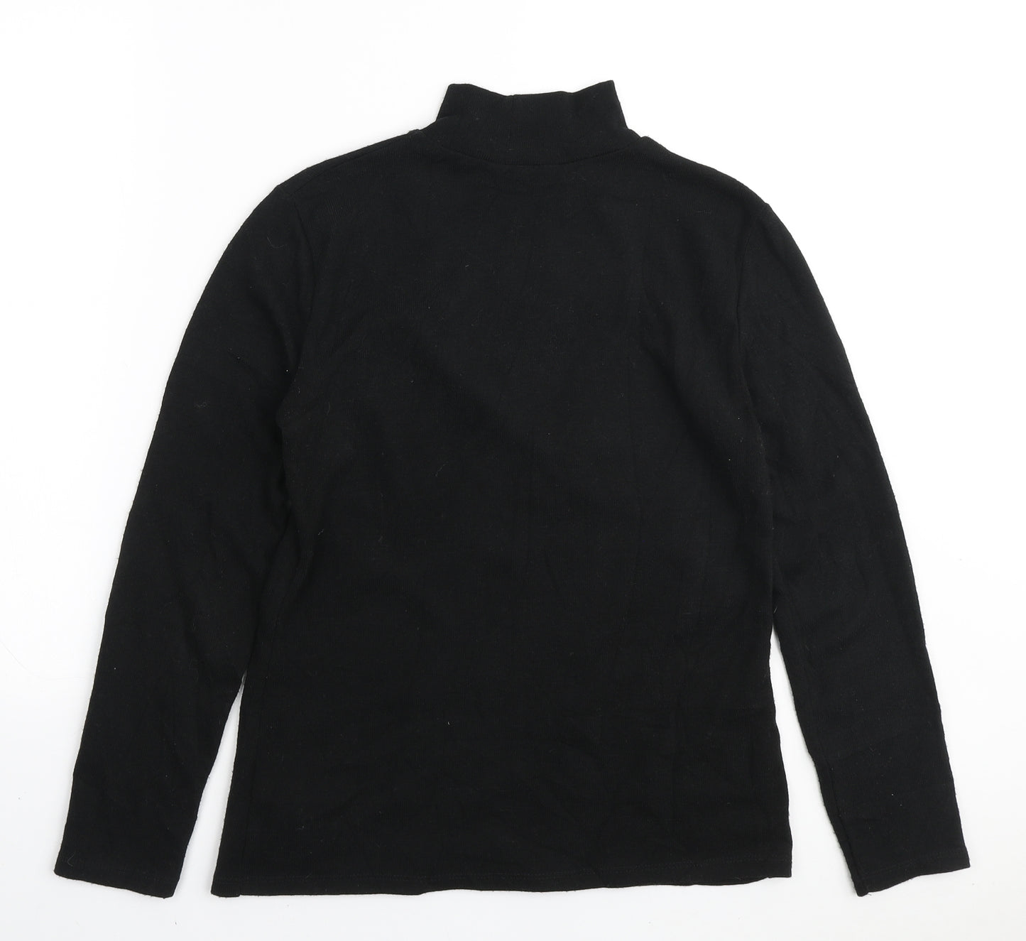 Zara Womens Black High Neck Polyester Pullover Jumper Size M