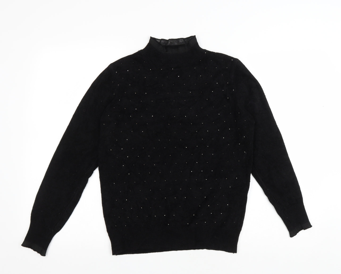 Preworn Womens Black Polyester Pullover Sweatshirt Size S Pullover