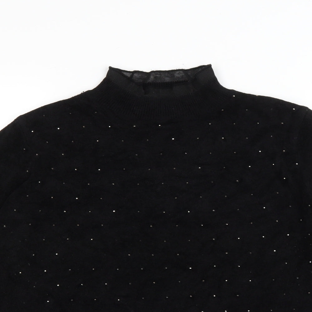 Preworn Womens Black Polyester Pullover Sweatshirt Size S Pullover
