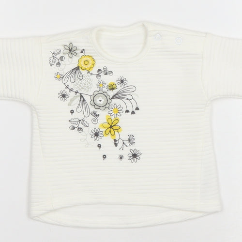 Nutmeg Baby White Floral Polyester Pullover Tank Size 0-3 Months Round Neck Snap - Floral