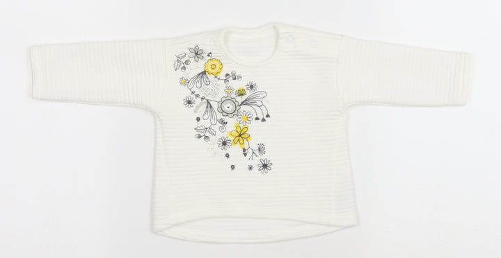Nutmeg Baby White Floral Polyester Pullover Tank Size 0-3 Months Round Neck Snap - Floral
