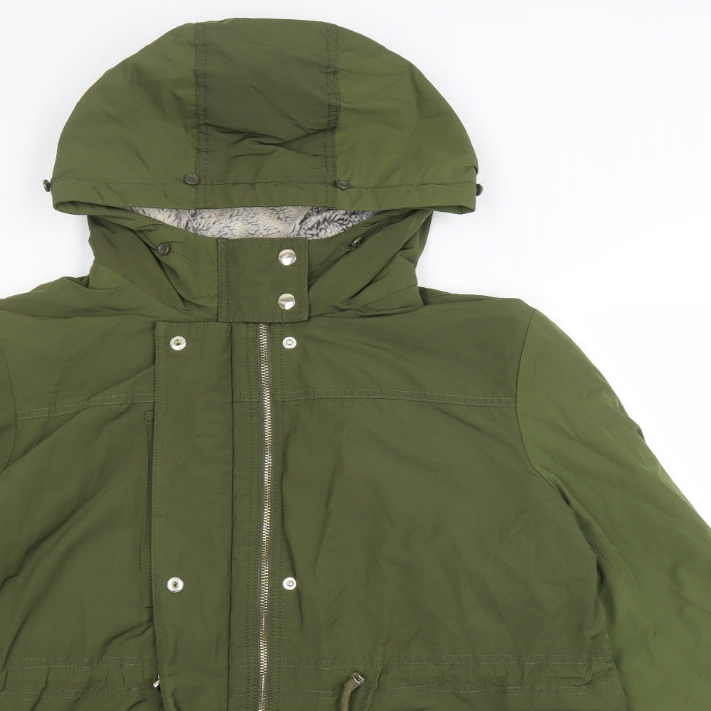 Marks and Spencer Womens Green Rain Coat Coat Size 16 Zip