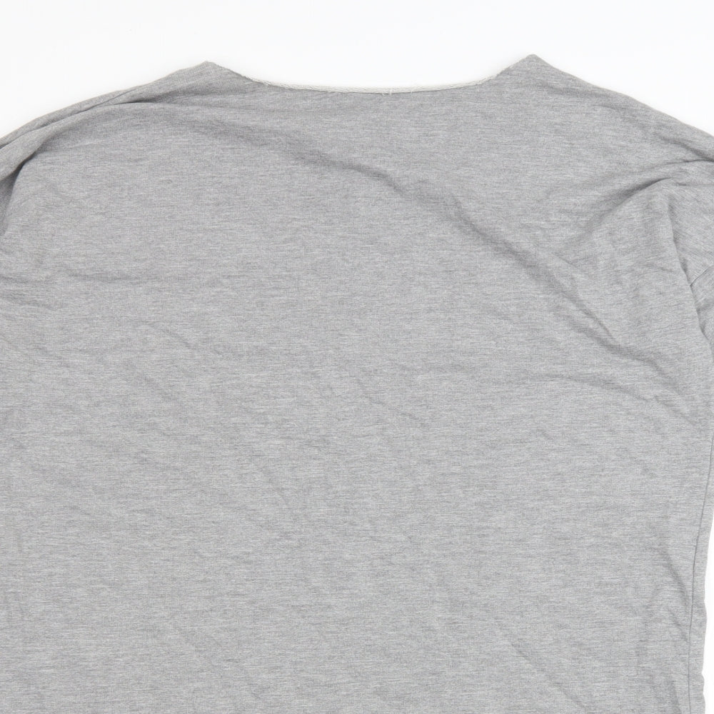 ASOS Womens Grey Cotton Jumper Dress Size 10 Boat Neck Zip