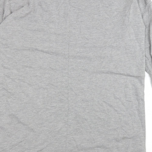 ASOS Womens Grey Cotton Jumper Dress Size 10 Boat Neck Zip