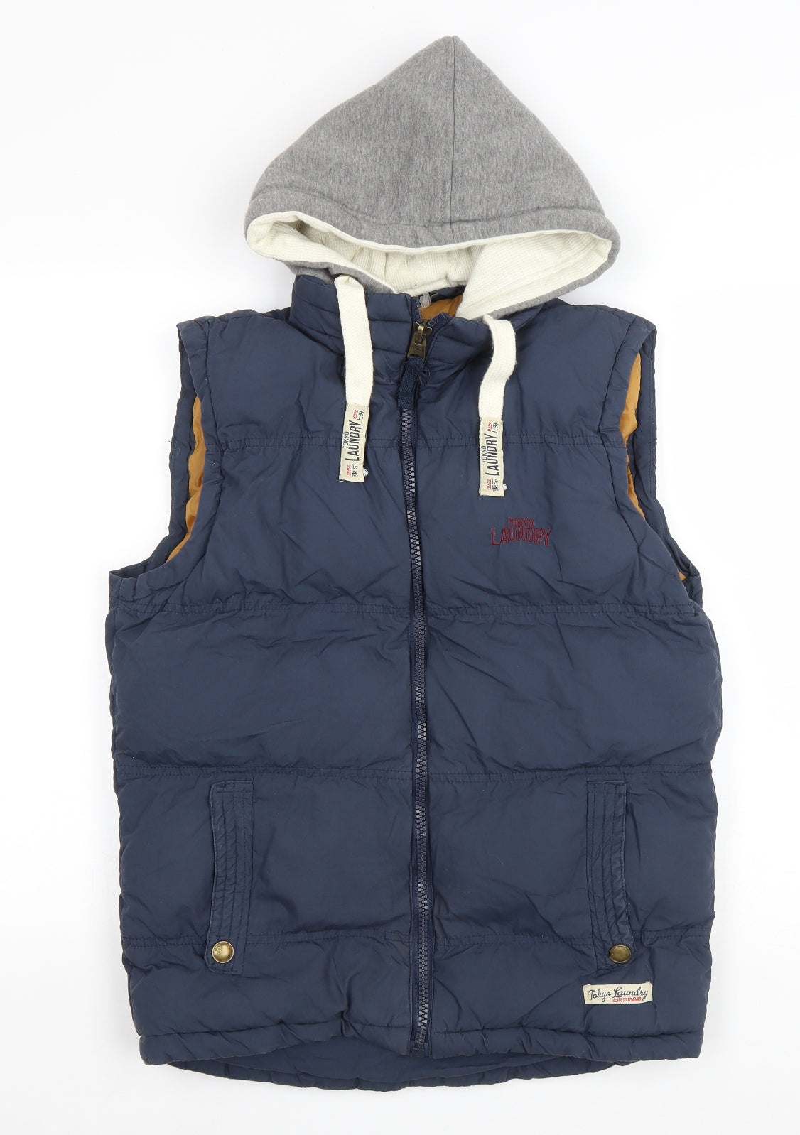 Tokyo Laundry Mens Blue Gilet Coat Size S Zip
