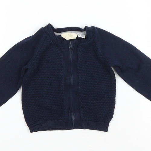 Lupilu Baby Black Cotton Full Zip Jumper Size 3-6 Months Zip