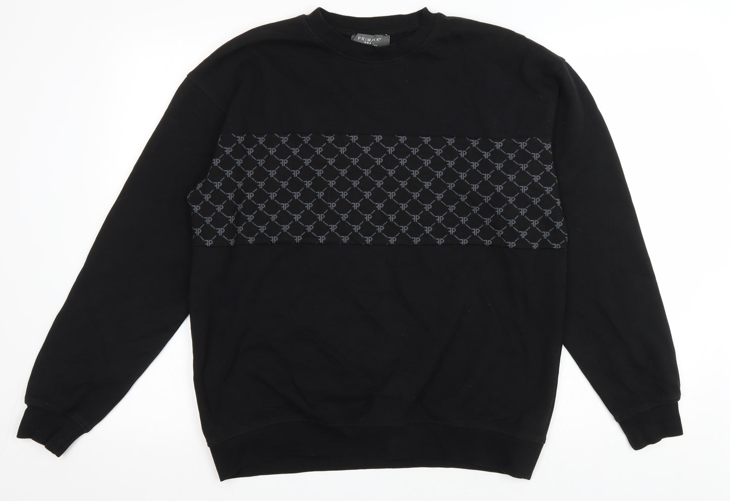Primark Mens Black Polyester Pullover Sweatshirt Size S - FP