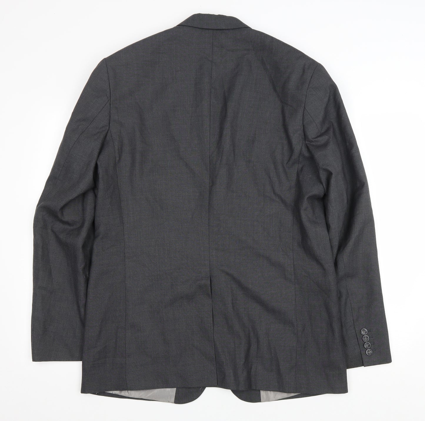Perry Ellis Mens Grey Polyester Jacket Blazer Size 42
