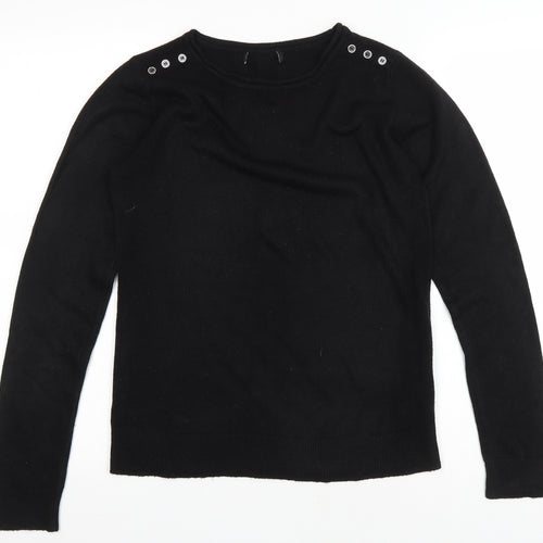 Atmosphere Womens Black Round Neck Acrylic Pullover Jumper Size 8