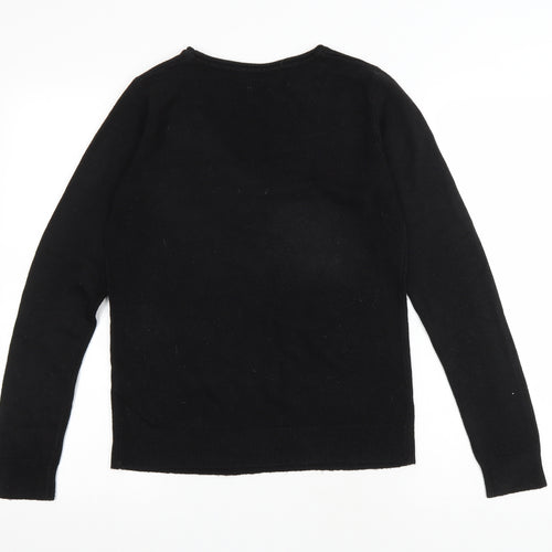Atmosphere Womens Black Round Neck Acrylic Pullover Jumper Size 8