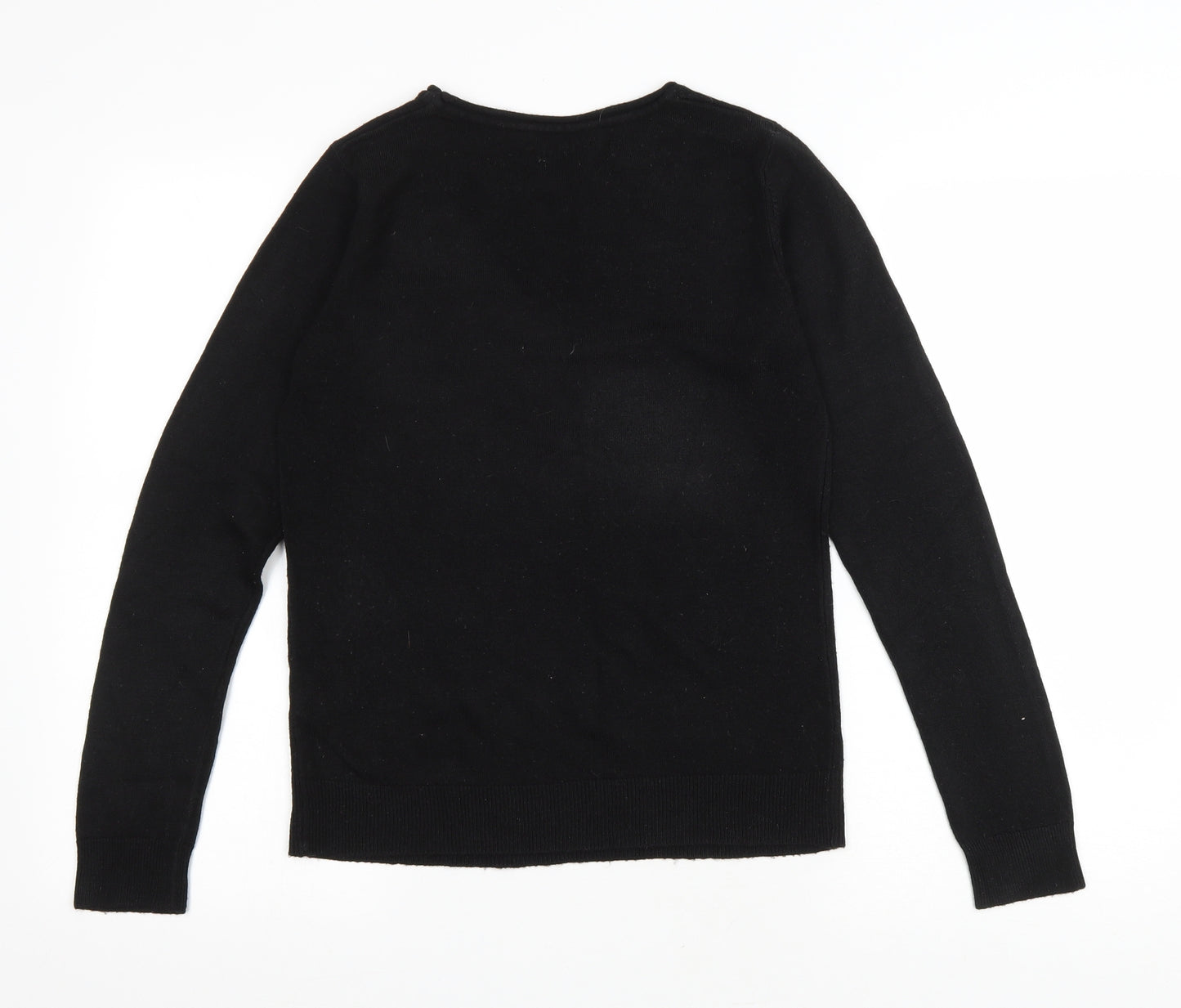 Atmosphere Womens Black Round Neck Acrylic Pullover Jumper Size 8