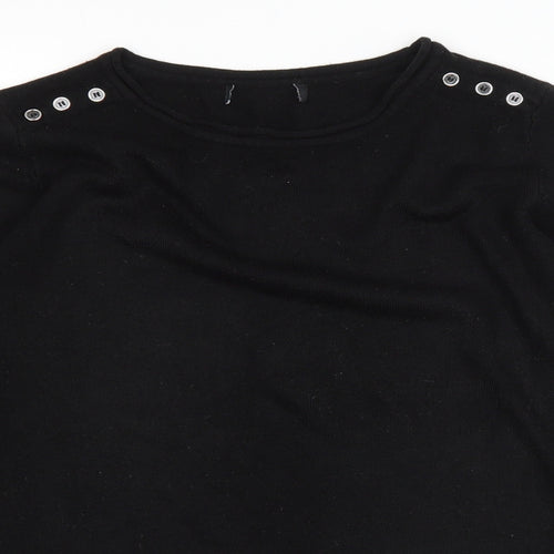 Atmosphere Womens Black Round Neck Acrylic Pullover Jumper Size 8