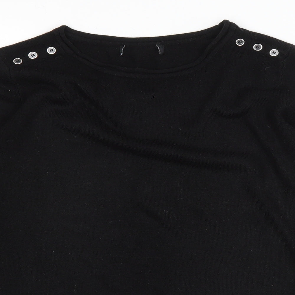 Atmosphere Womens Black Round Neck Acrylic Pullover Jumper Size 8