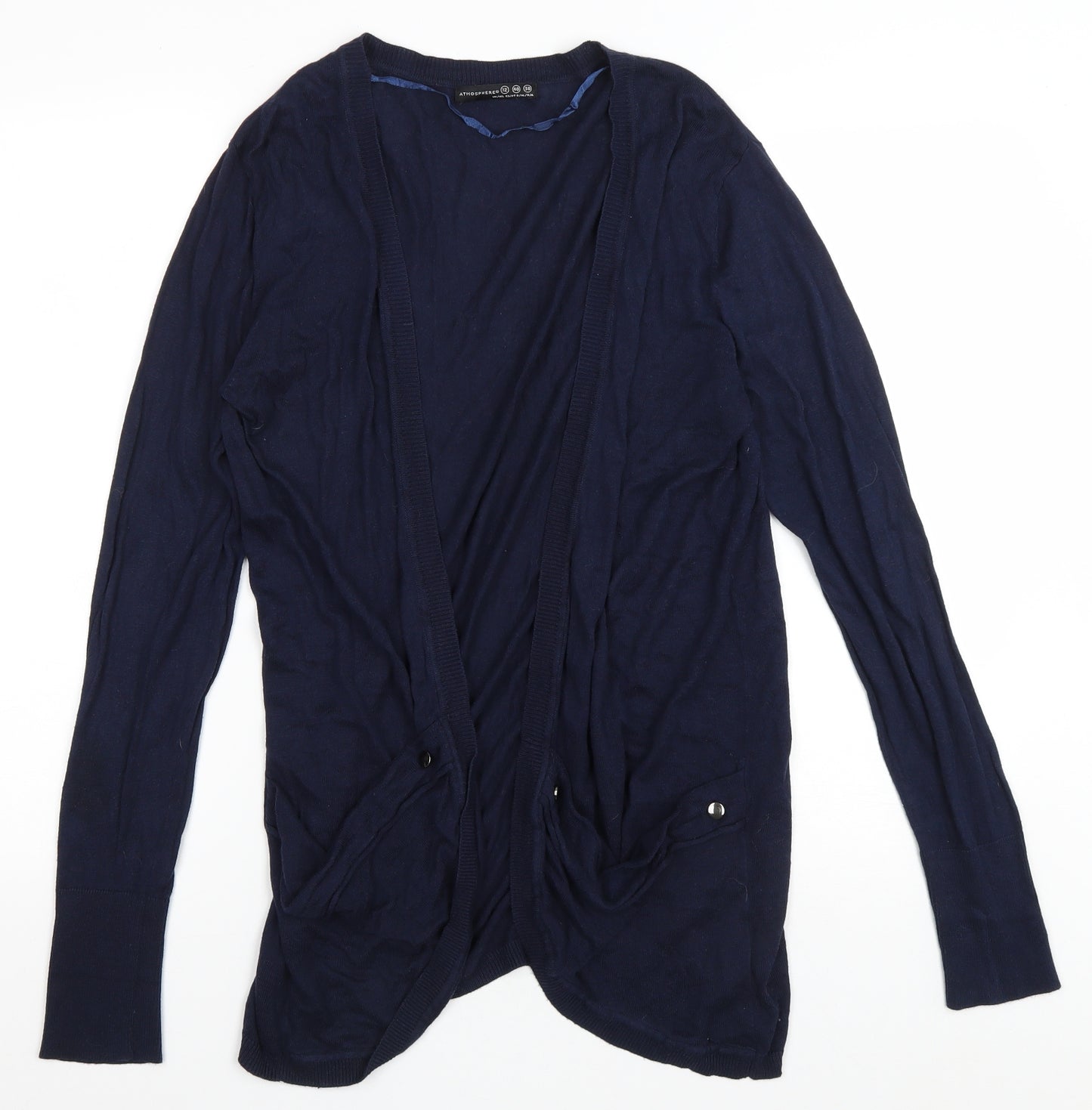 Atmosphere Womens Blue V-Neck Viscose Cardigan Jumper Size 12