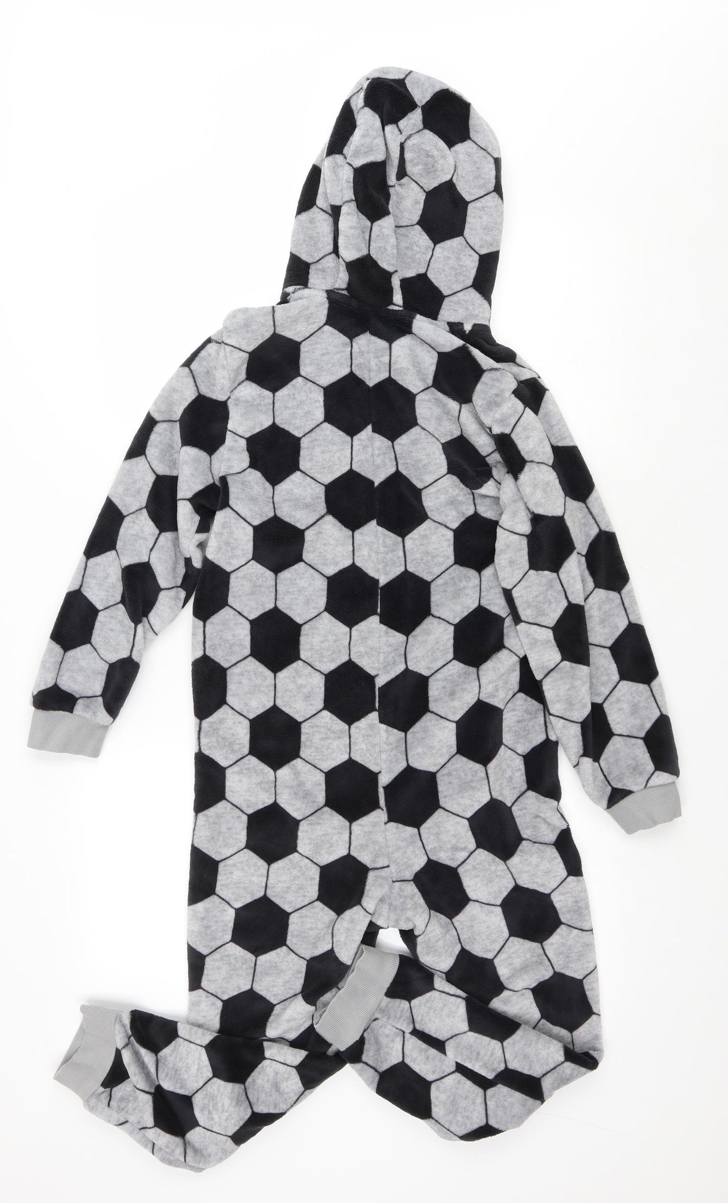Marks and Spencer Boys Grey Geometric Polyester One Piece Size 9-10 Years Zip - Football