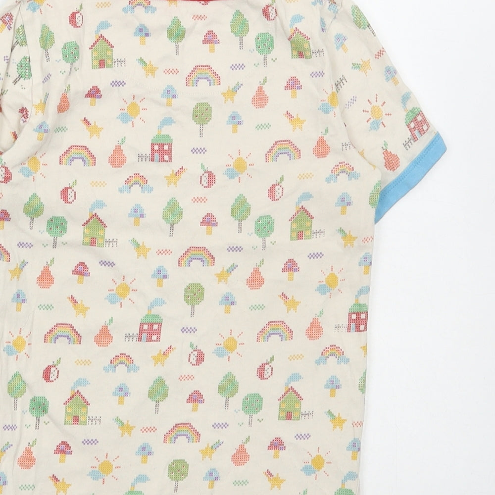 Little Bird Girls Multicoloured Geometric Cotton Basic T-Shirt Size 6-7 Years Round Neck Pullover
