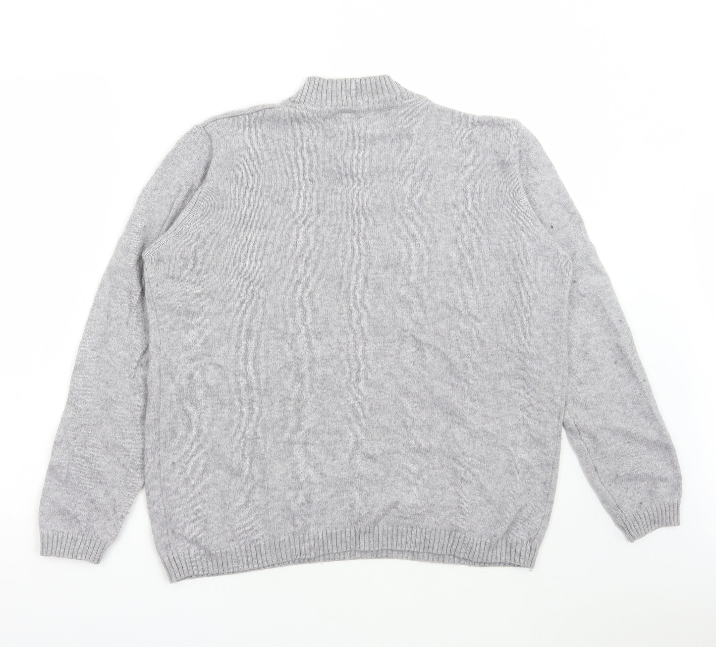 Isle Womens Grey Mock Neck Nylon Pullover Jumper Size M