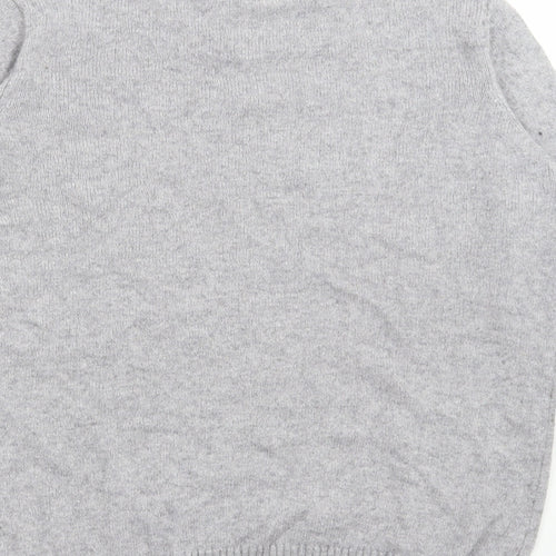 Isle Womens Grey Mock Neck Nylon Pullover Jumper Size M