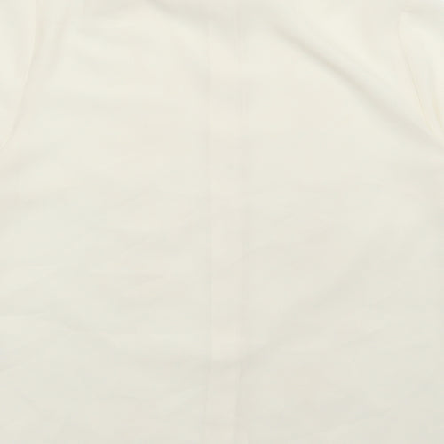 FOSBY Womens Ivory Polyester Basic Button-Up Size 14 Collared