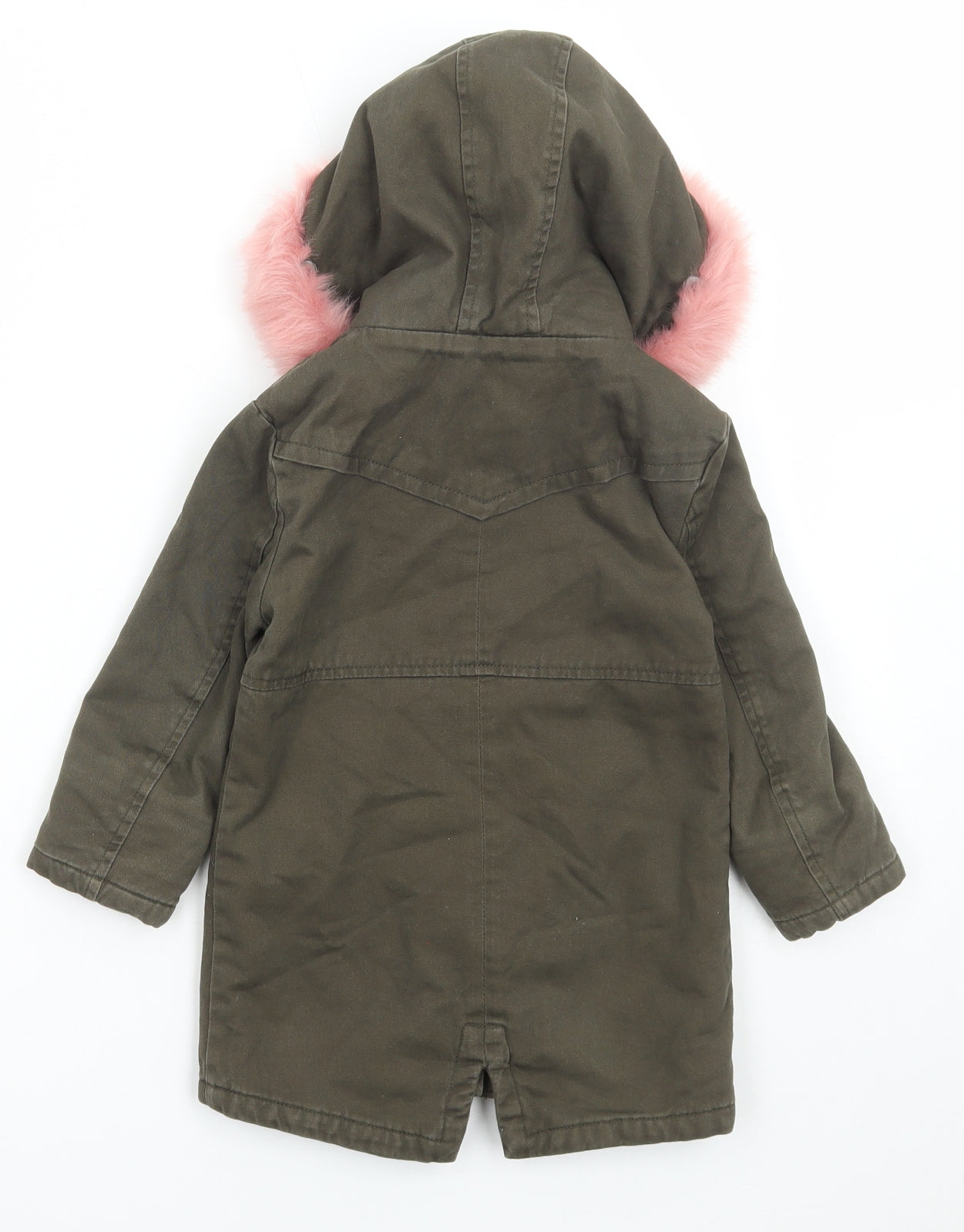 River Island Girls Green Parka Coat Size 18-24 Months Zip