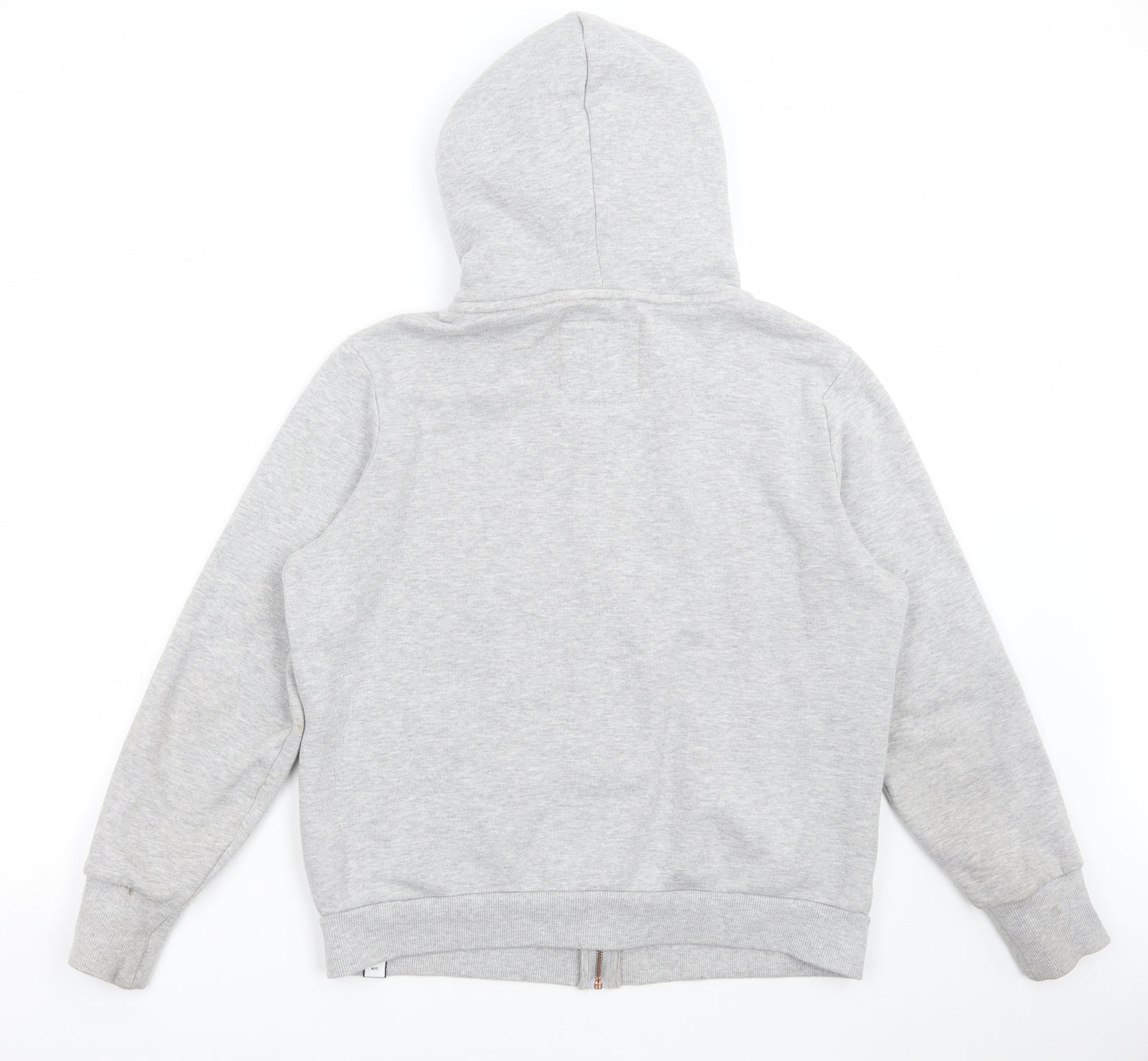 Superdry Womens Grey Cotton Full Zip Hoodie Size 18 Zip
