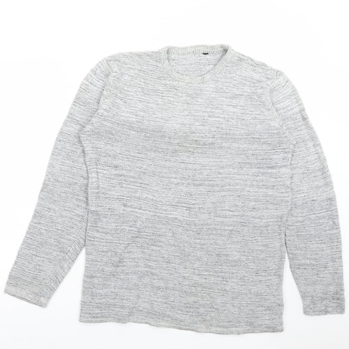 Cedar Wood State Mens Grey Round Neck Cotton Pullover Jumper Size XL