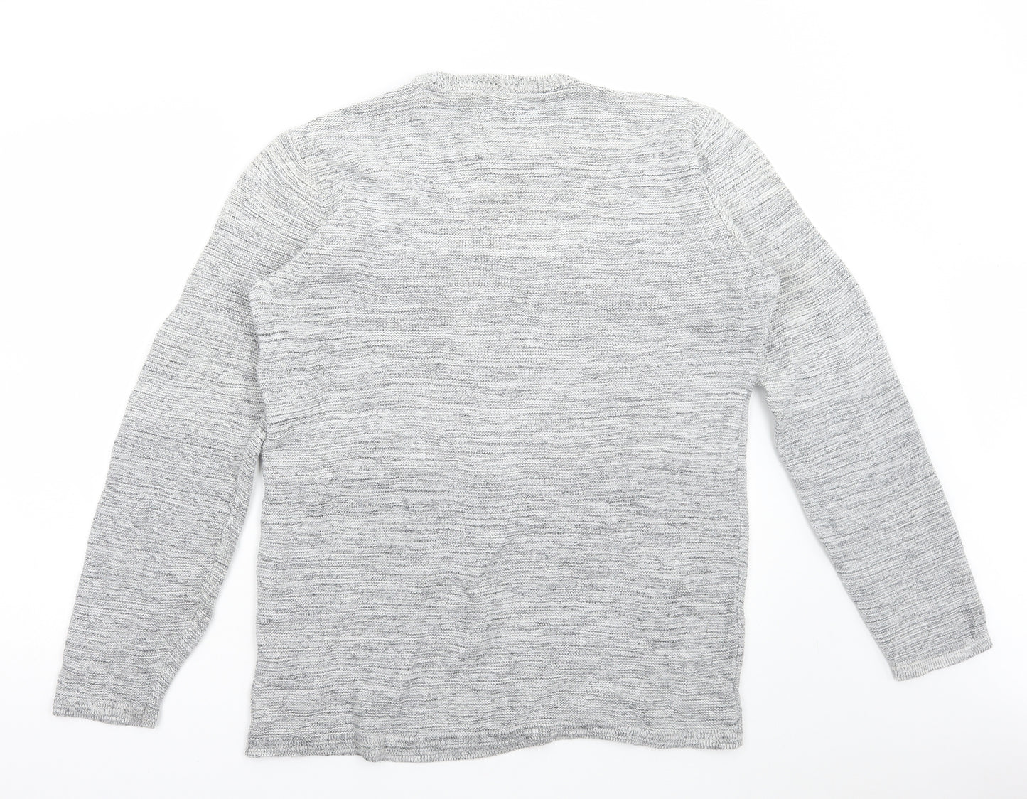 Cedar Wood State Mens Grey Round Neck Cotton Pullover Jumper Size XL