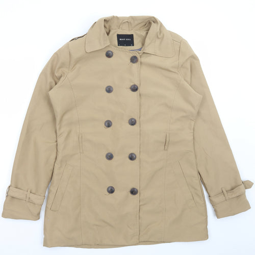 Brave Soul Womens Brown Pea Coat Coat Size 10 Button