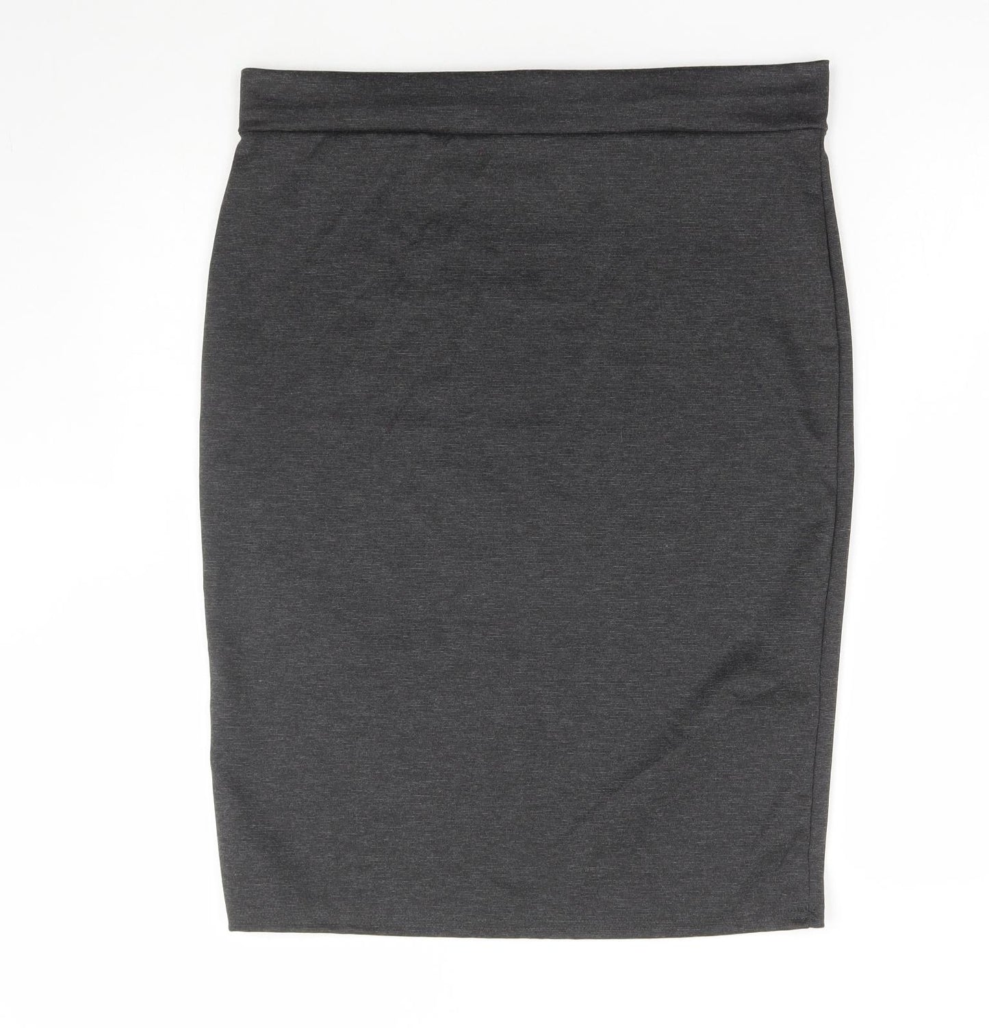 Pretty Fashion Womens Grey Polyester Straight & Pencil Skirt Size 16