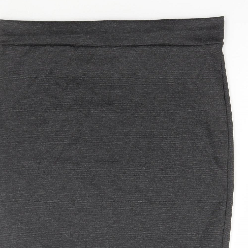 Pretty Fashion Womens Grey Polyester Straight & Pencil Skirt Size 16