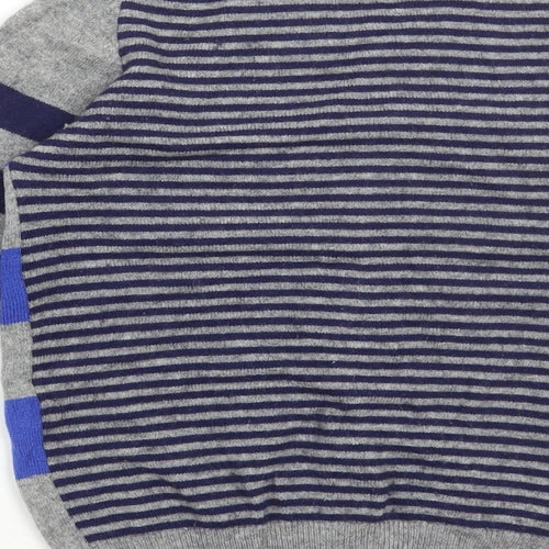 Preworn Womens Multicoloured V-Neck Striped Acrylic Cardigan Jumper Size 6