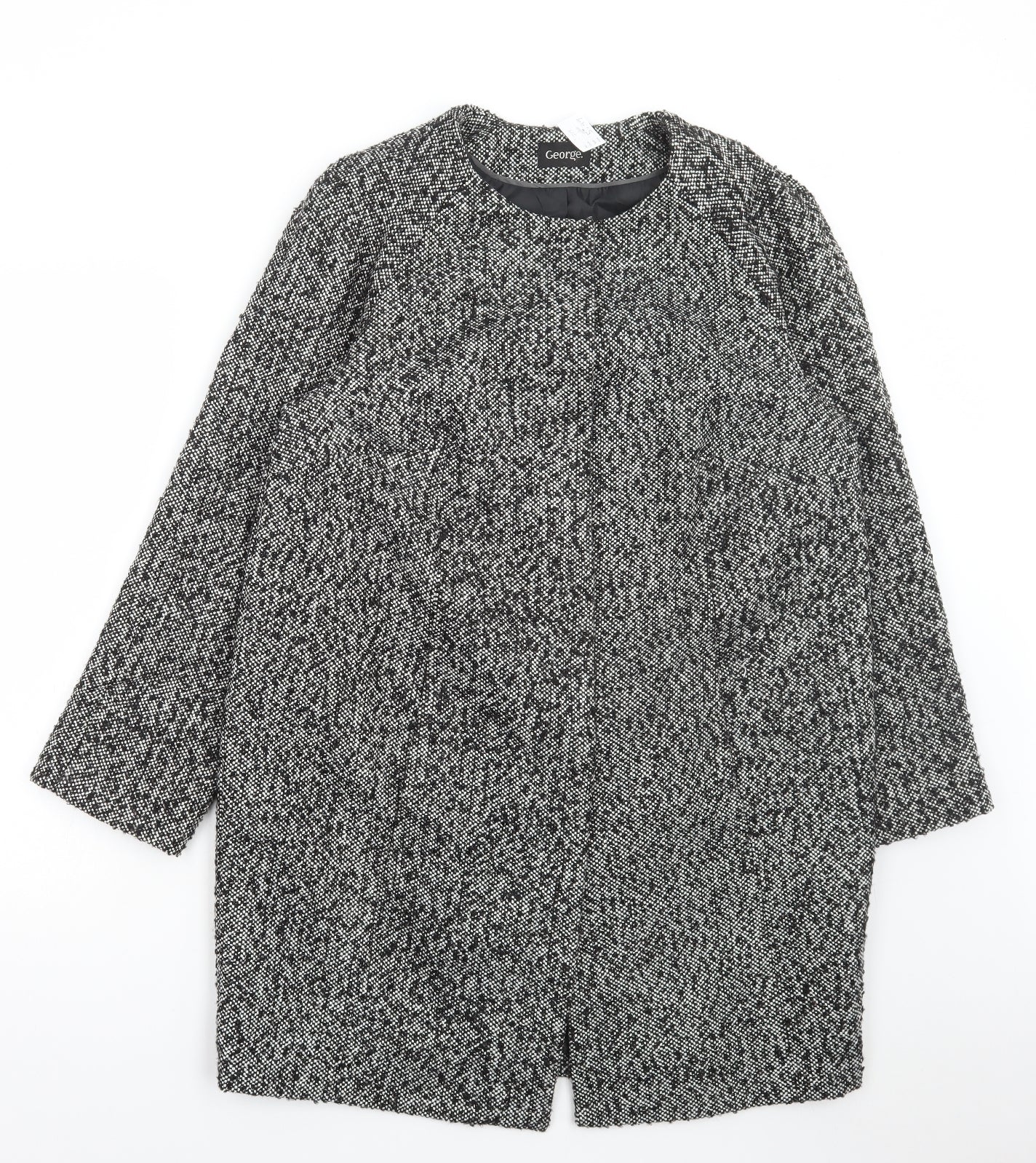 George Womens Grey Jacket Coat Size 14 Snap