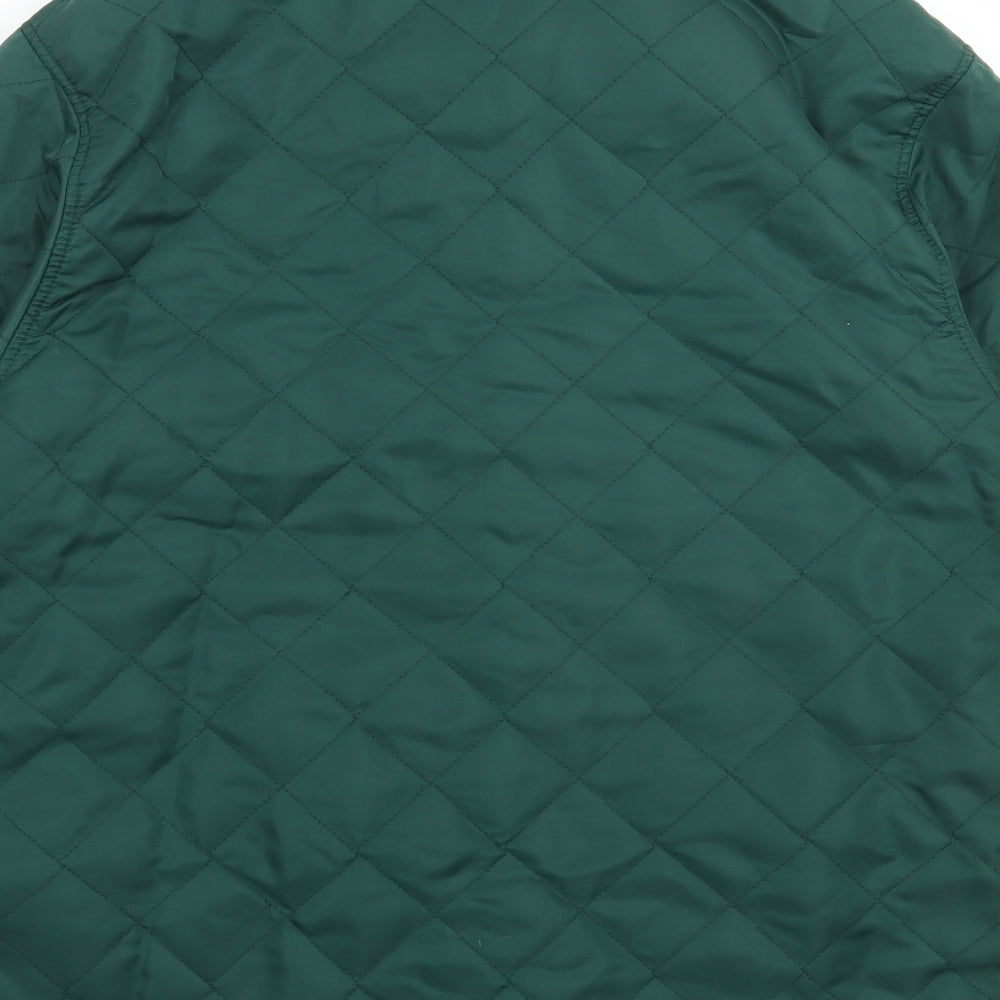 Marks and Spencer Womens Green Parka Coat Size 14 Snap