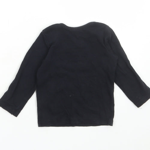 George Baby Black Cotton Basic T-Shirt Size 12-18 Months Round Neck Pullover - Cosy Crew