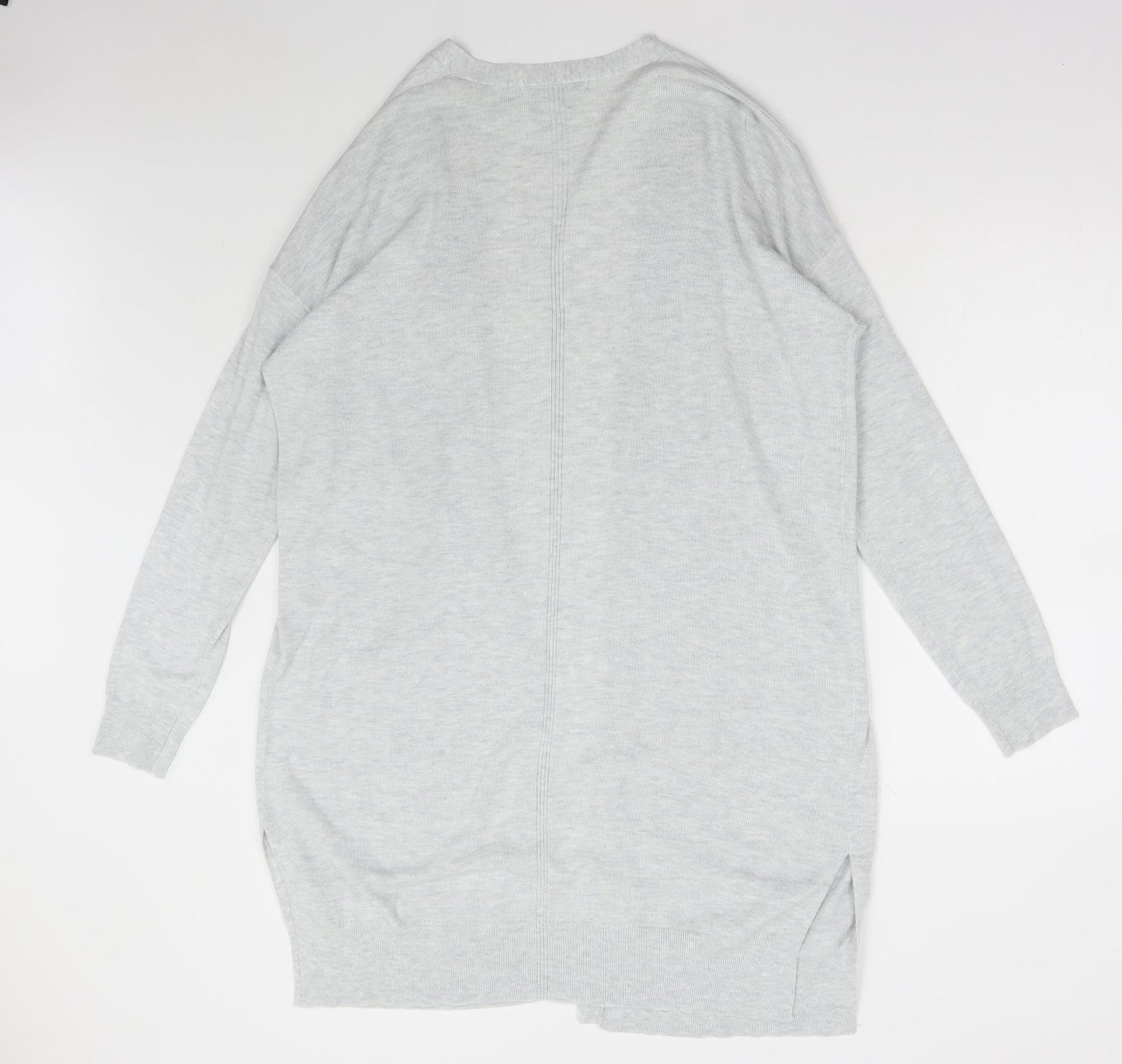George Womens Grey V-Neck Acrylic Cardigan Jumper Size 18