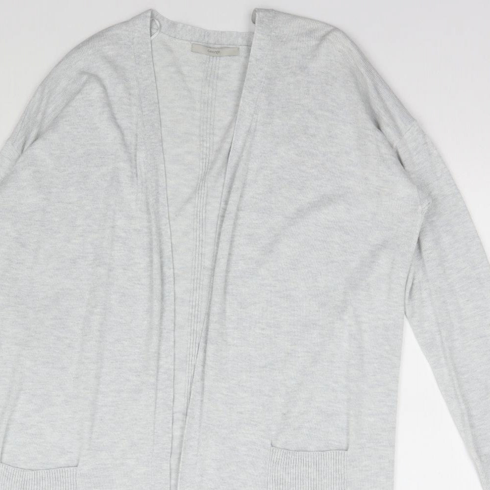 George Womens Grey V-Neck Acrylic Cardigan Jumper Size 18