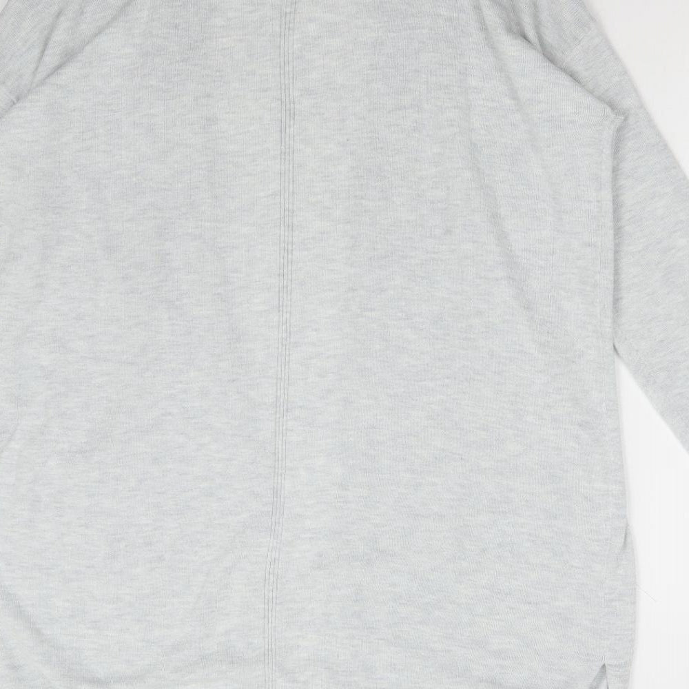 George Womens Grey V-Neck Acrylic Cardigan Jumper Size 18