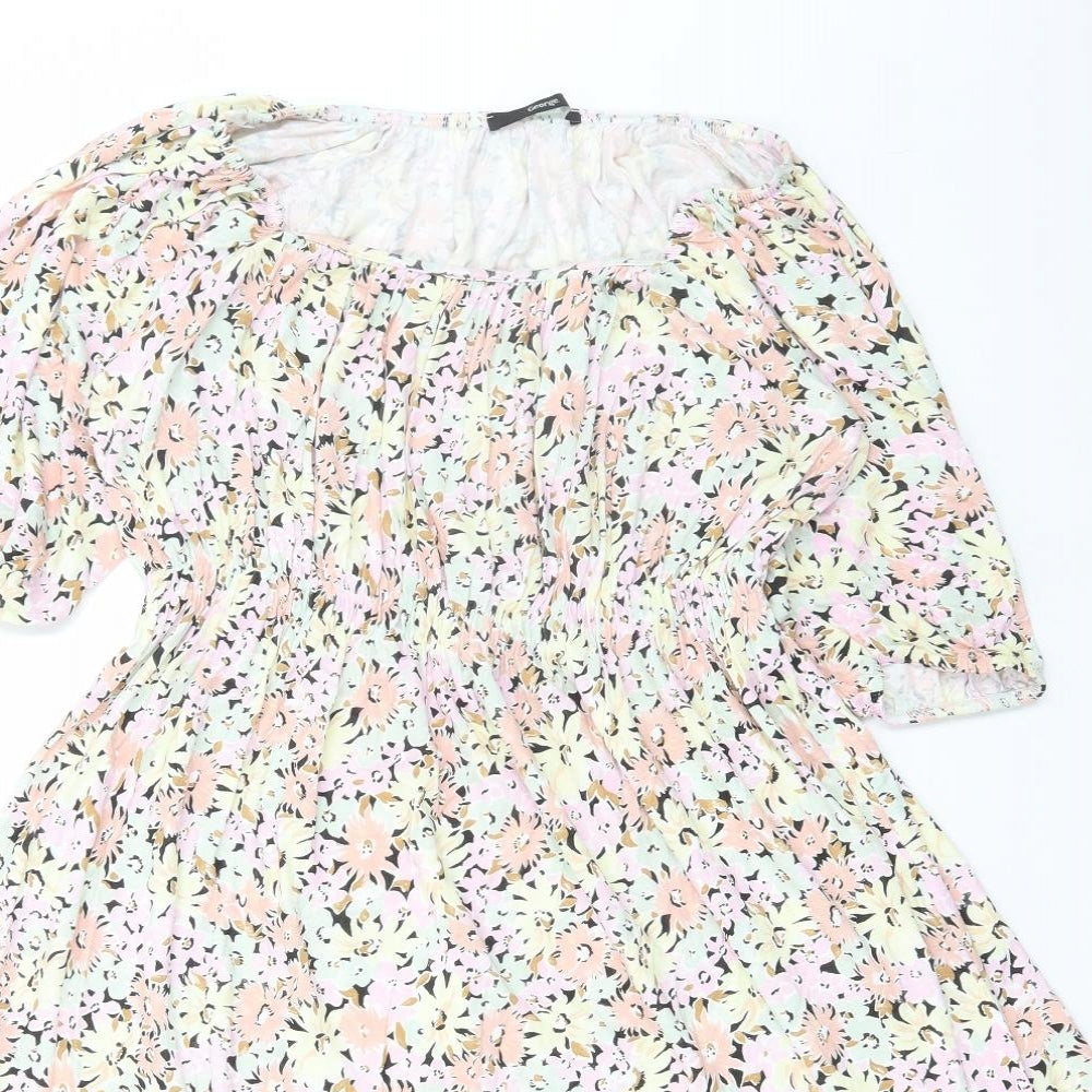 George Womens Multicoloured Floral Viscose Fit & Flare Size 16 Off the Shoulder Pullover