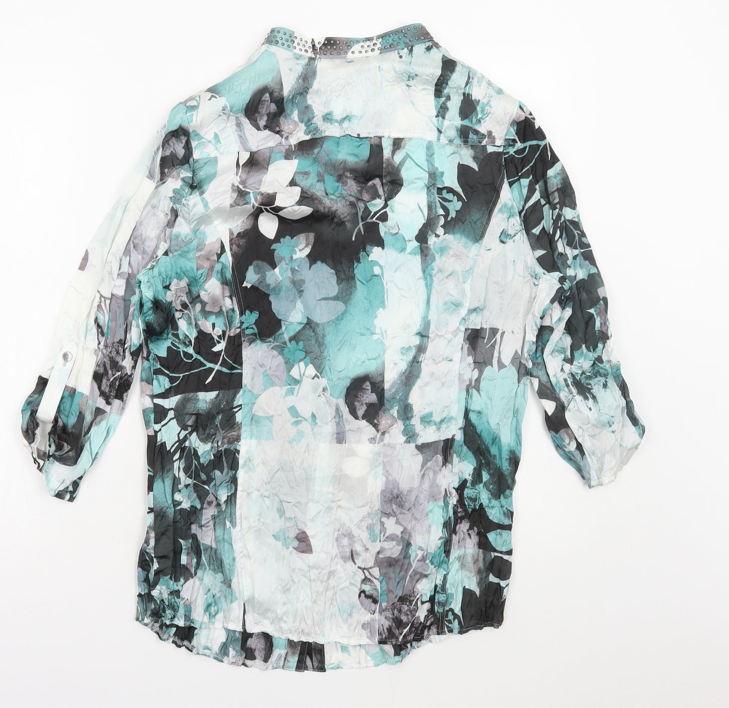Gelco Womens Multicoloured Geometric Polyester Basic Blouse Size 14 Collared