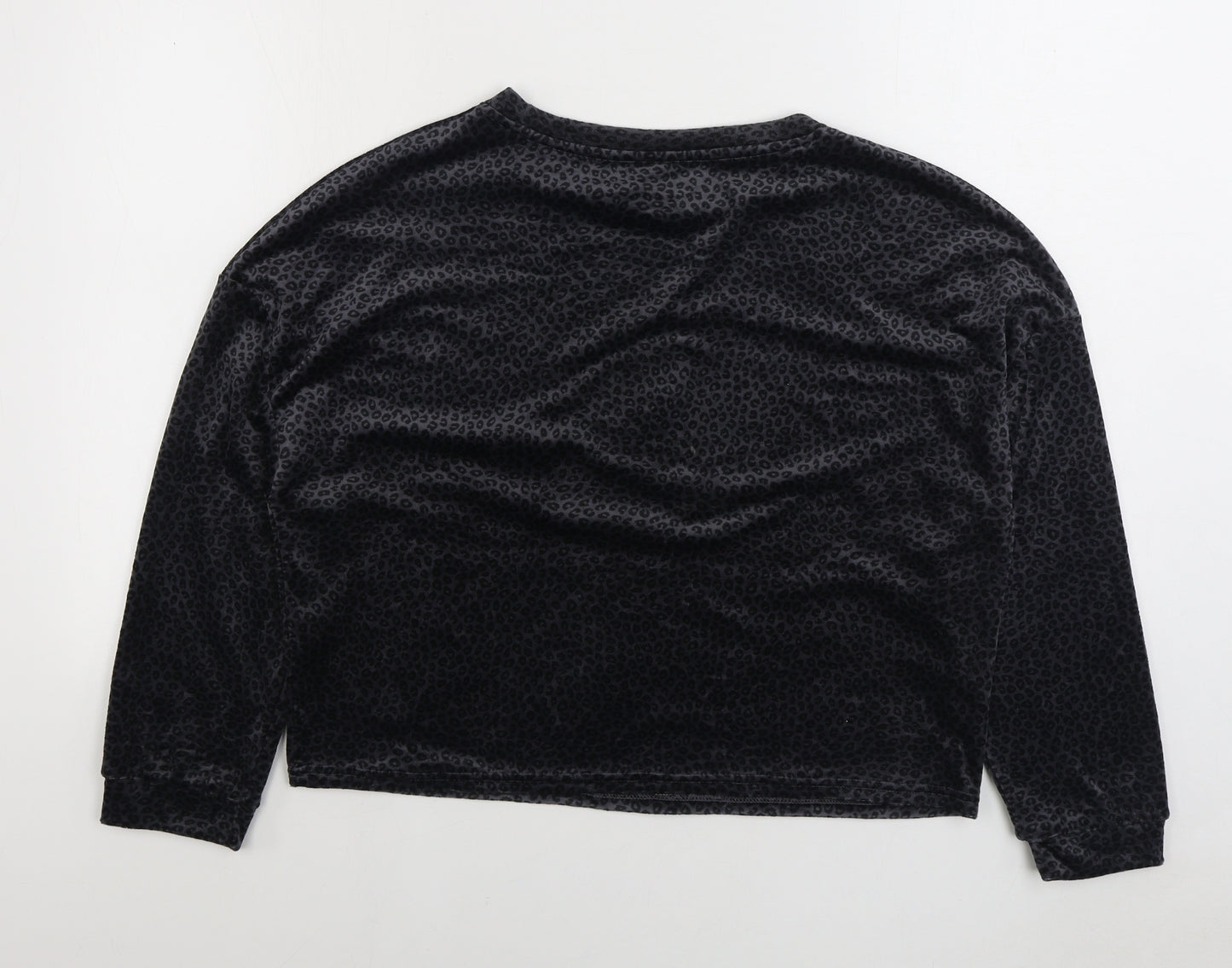 Primark Womens Black Animal Print Polyester Top Pyjama Top Size M - Leopard Print