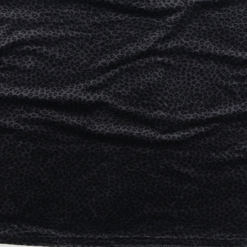 Primark Womens Black Animal Print Polyester Top Pyjama Top Size M - Leopard Print