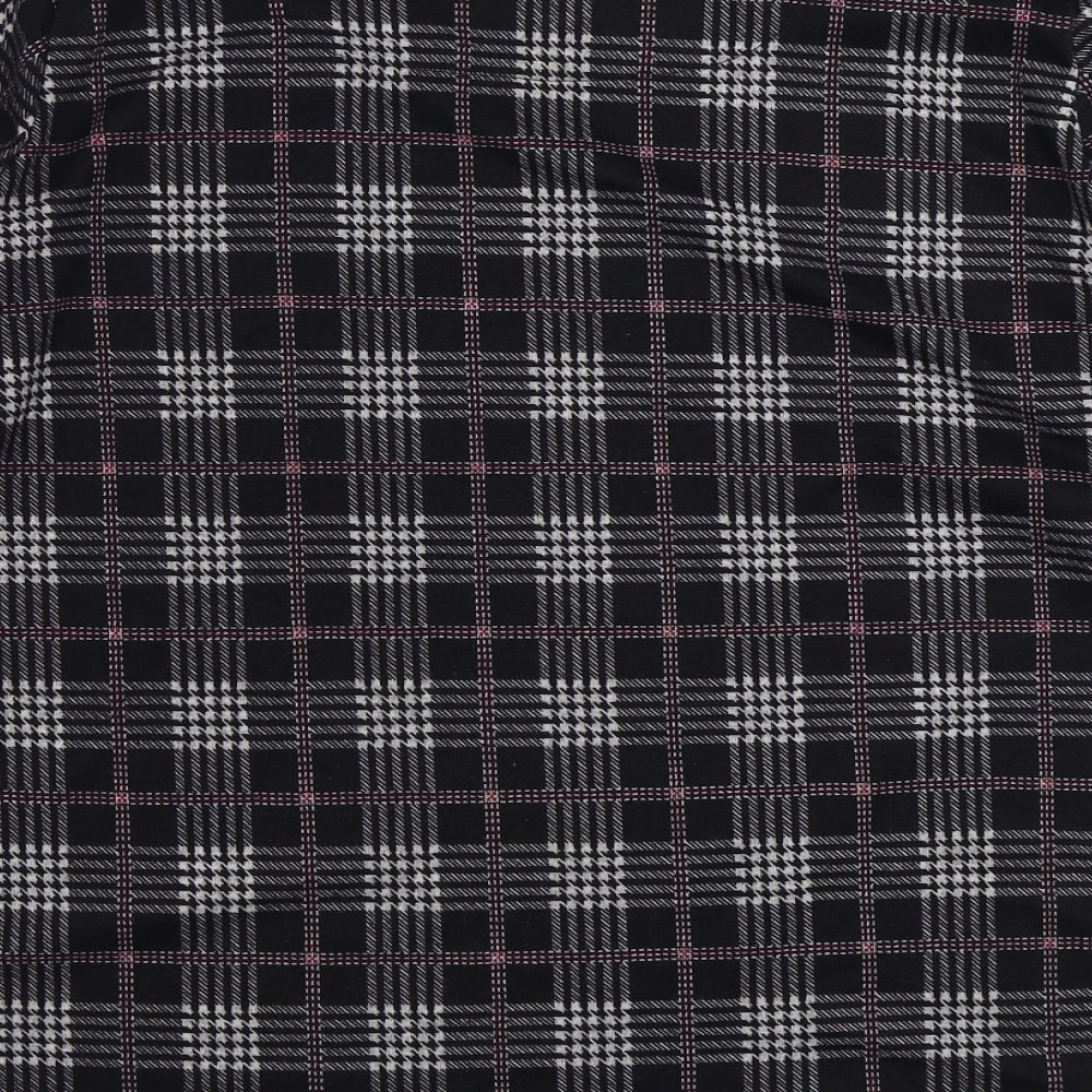 Alexara Womens Black Plaid Polyester Pullover Sweatshirt Size 20 Pullover