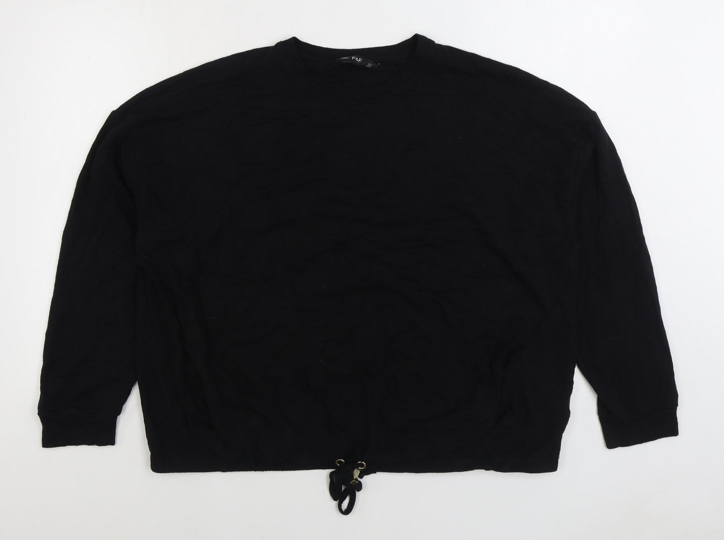 F&F Womens Black Viscose Pullover Sweatshirt Size 22 Pullover