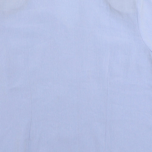 Berkertex Womens Blue Polyester Basic Button-Up Size 14 Collared