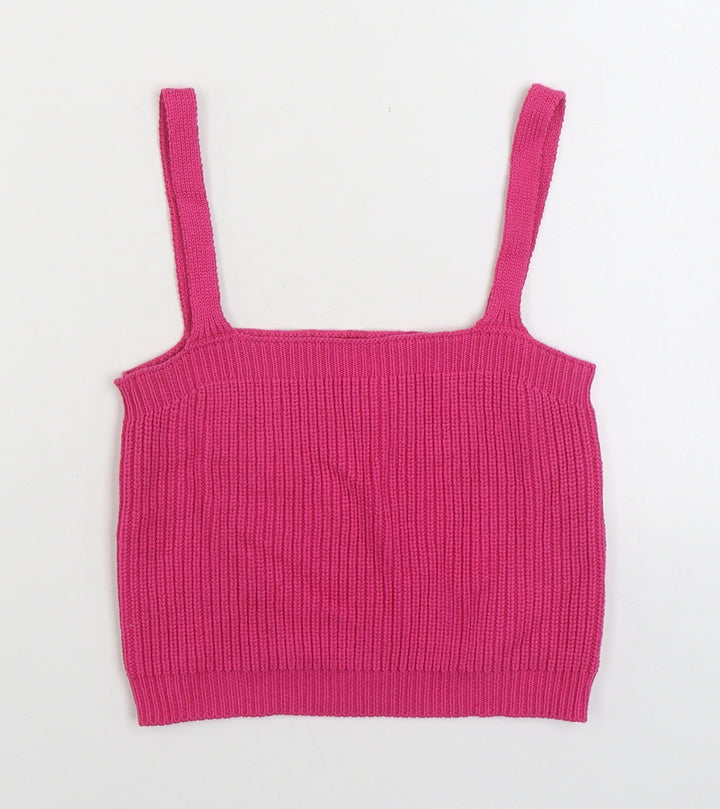 Apricot Womens Pink Acrylic Camisole Tank Size 10 Square Neck