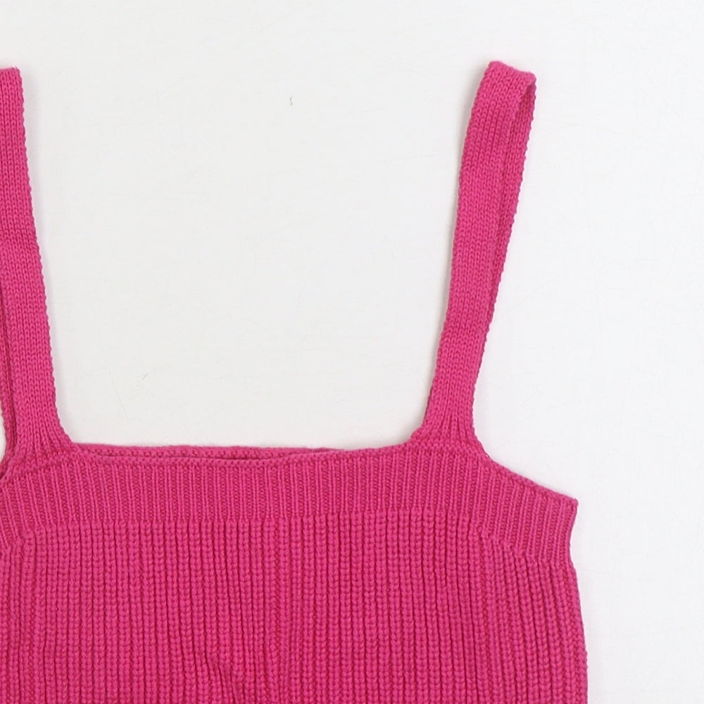 Apricot Womens Pink Acrylic Camisole Tank Size 10 Square Neck