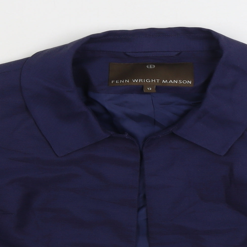 Fenn Wright Manson Womens Blue Jacket Blazer Size 12
